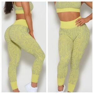 Bombshell Sportswear Yellow Snake Print Leggings